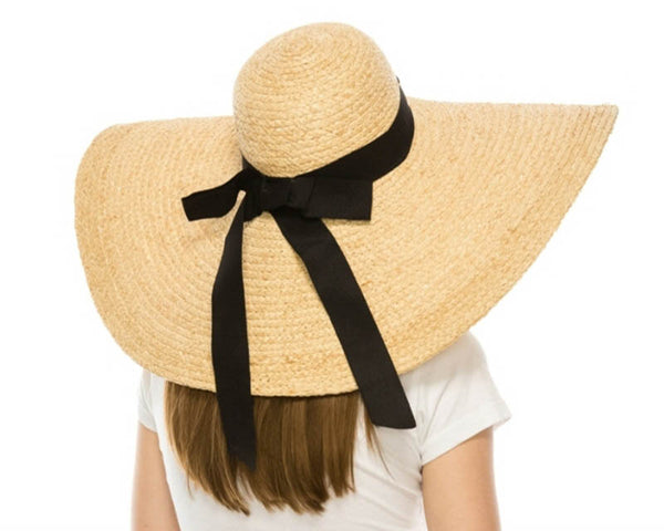 A394-OVERSIZED RAFFIA BRAID BEACH HAT