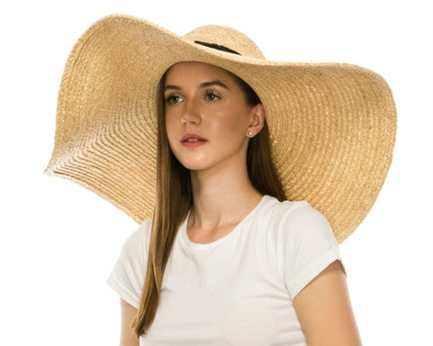 A394-OVERSIZED RAFFIA BRAID BEACH HAT