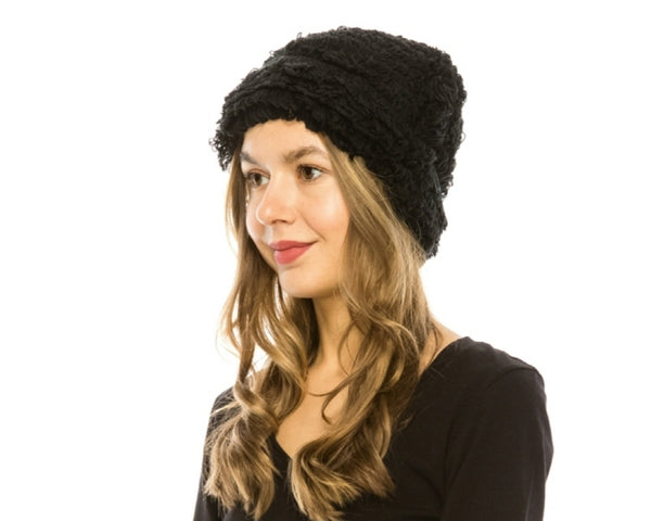 A457-LOOPY KNIT BEANIE