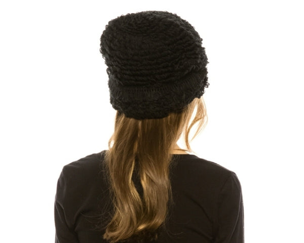 A457-LOOPY KNIT BEANIE