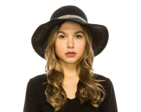 A464-WOOL KNIT BRIM HAT