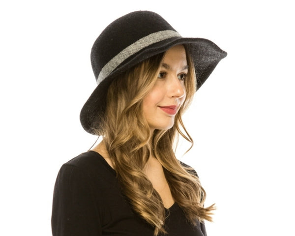 A464-WOOL KNIT BRIM HAT