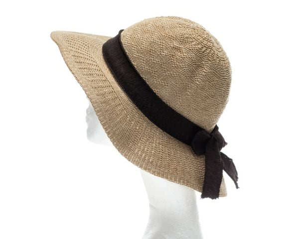 A466-SUN HAT - KNIT WITH BOW