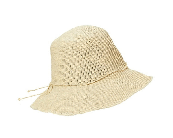 A478-FINE CROCHET TOYO STRAW BUCKET HAT