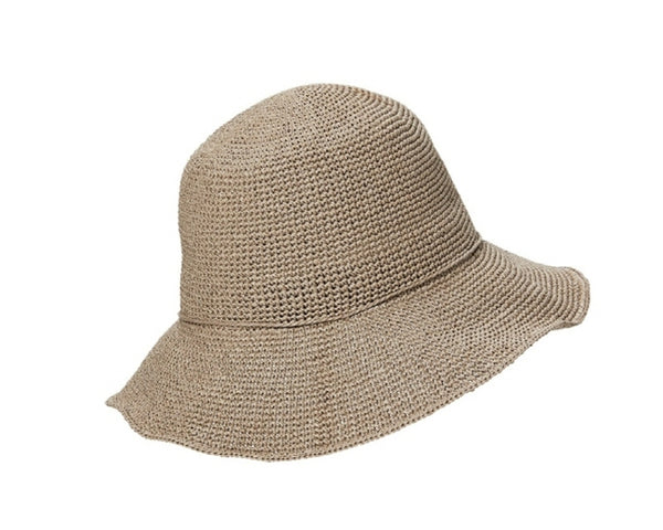 A478-FINE CROCHET TOYO STRAW BUCKET HAT