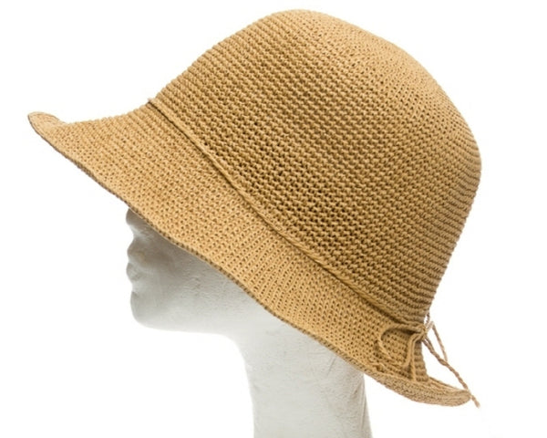 A478-FINE CROCHET TOYO STRAW BUCKET HAT