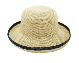 A486-ULTRAFINE CROCHET RAFFIA TURN UP HAT