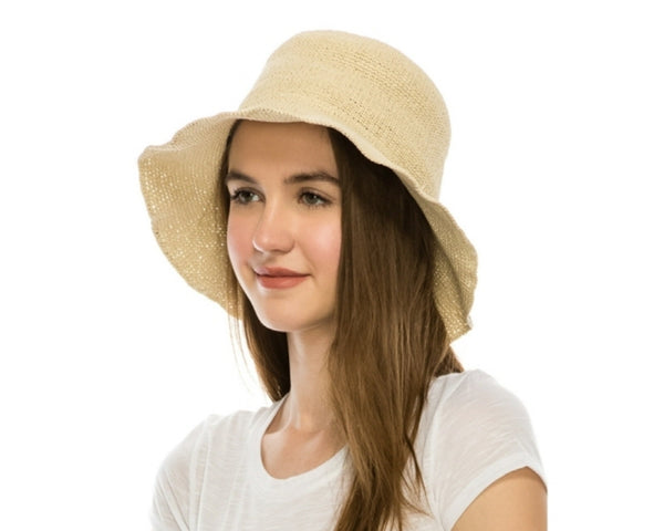 A495-FINE CROCHET TOYO STRAW BUCKET HAT