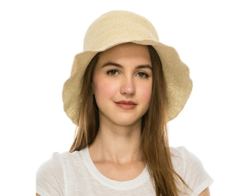 A495-FINE CROCHET TOYO STRAW BUCKET HAT