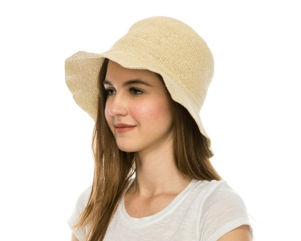 A495-FINE CROCHET TOYO STRAW BUCKET HAT