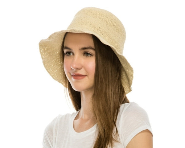 A495-FINE CROCHET TOYO STRAW BUCKET HAT