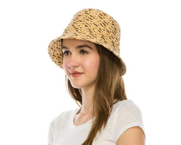 A503-RAFFIA STRAW BUCKET HAT