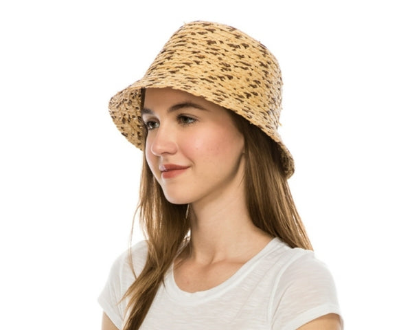 A503-RAFFIA STRAW BUCKET HAT