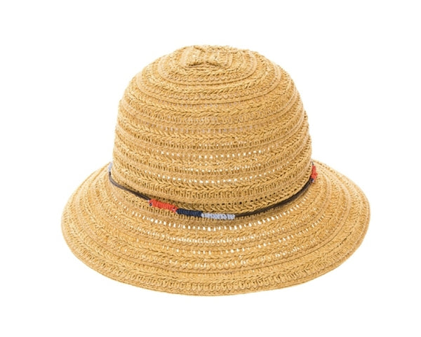 A505-STRAW BUCKET HAT W/ COLORFUL STRAW TIE