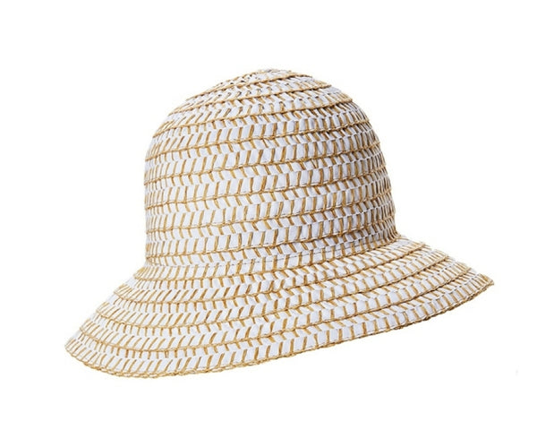 A506-STRAW-STITCHED RIBBON BUCKET HAT