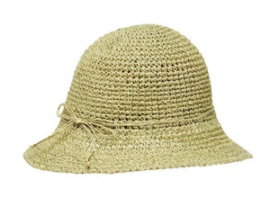 A508-CROCHET STRAW BUCKET HAT