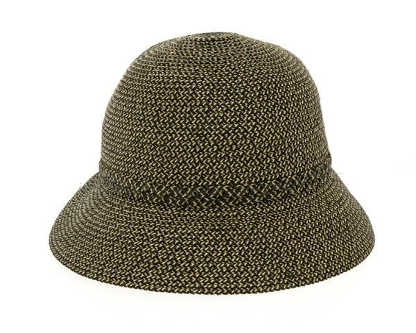 A516-HEATHERED STRAW CLOCHE