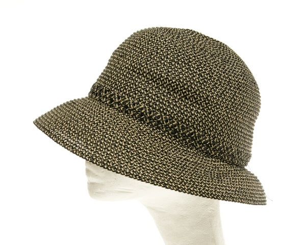 A516-HEATHERED STRAW CLOCHE