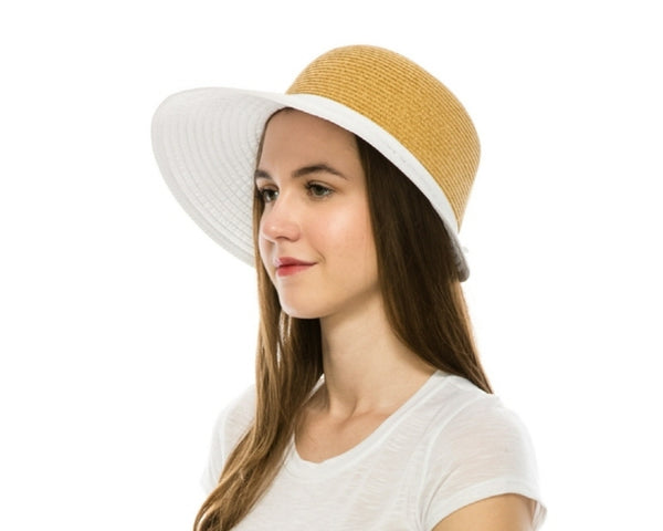 A522-BACKLESS STRAW & RIBBON HAT