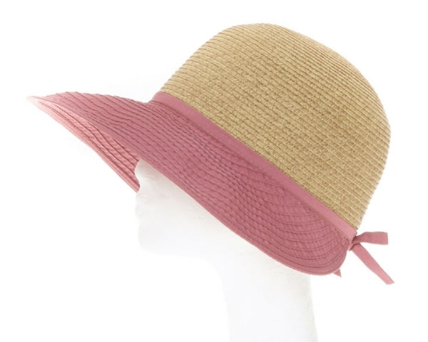 A522-BACKLESS STRAW & RIBBON HAT