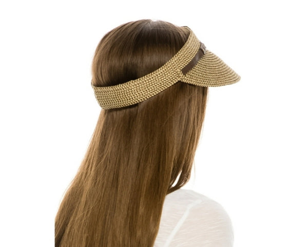 A532-STRAW VELCRO VISOR W/ BELT