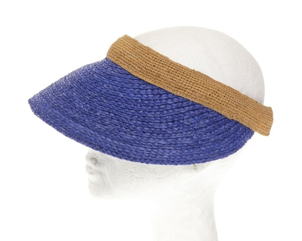 A533-FINE RAFFIA STRAW SUN VISOR