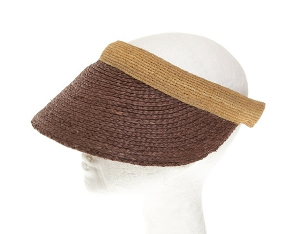 A533-FINE RAFFIA STRAW SUN VISOR