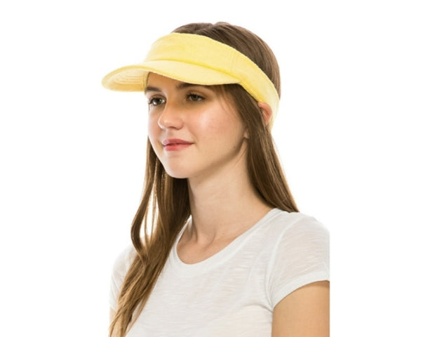 A535-COLOR POP TERRY CLOTH SUN VISOR