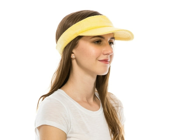 A535-COLOR POP TERRY CLOTH SUN VISOR