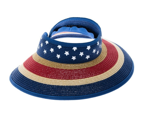 A536-STARS AND STRIPES ROLL-UP VISOR