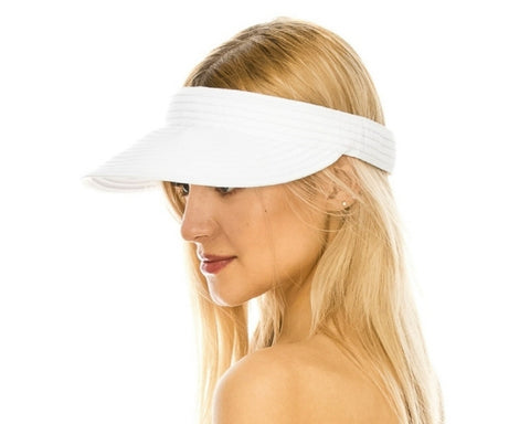 A538-SEWN RIBBON SUN VISOR