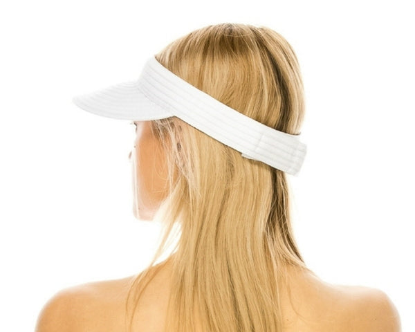 A538-SEWN RIBBON SUN VISOR