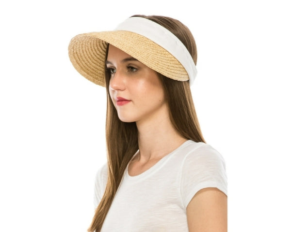 A539-RAFFIA STRAW VISOR