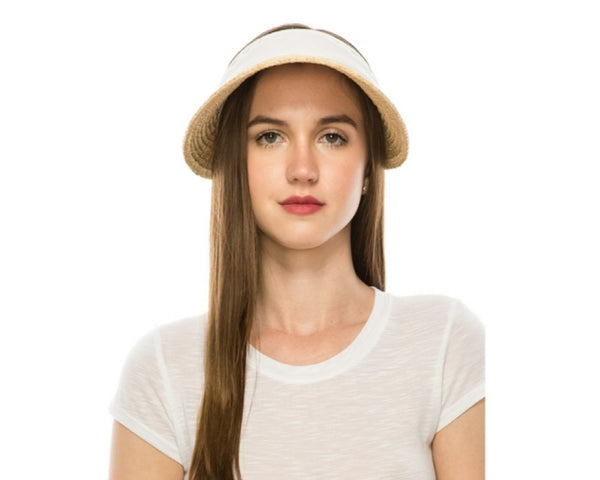 A539-RAFFIA STRAW VISOR