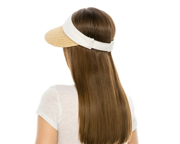 A539-RAFFIA STRAW VISOR