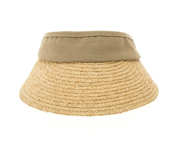 A539-RAFFIA STRAW VISOR