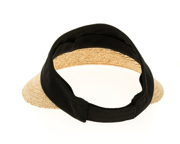 A539-RAFFIA STRAW VISOR