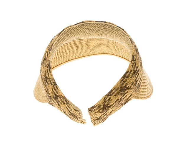 A540-STRAW CLIP VISOR W/ TRIBAL BAND