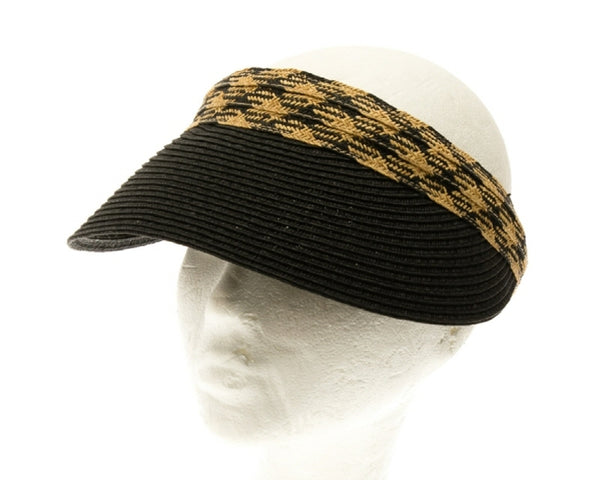 A540-STRAW CLIP VISOR W/ TRIBAL BAND