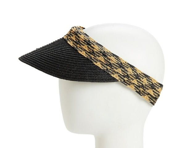 A540-STRAW CLIP VISOR W/ TRIBAL BAND