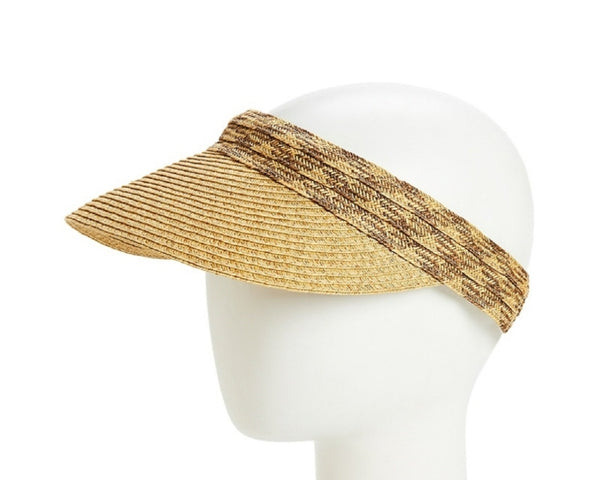 A540-STRAW CLIP VISOR W/ TRIBAL BAND