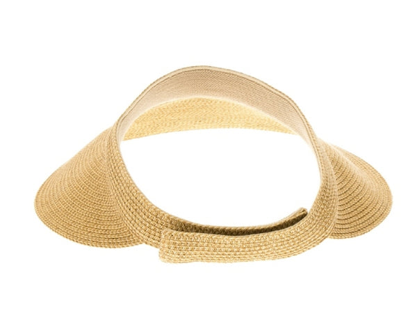 A542-SHIMMERY STRAW VISOR