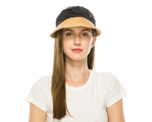 A543-STRETCHY HEADBAND STRAW VISOR