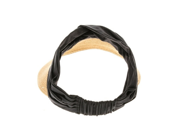 A543-STRETCHY HEADBAND STRAW VISOR