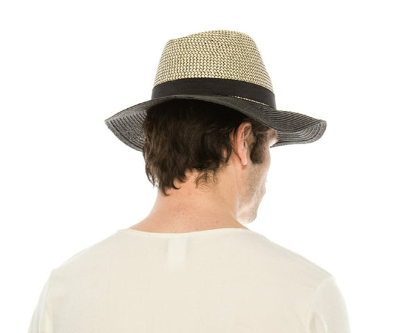 A550-TWEED CROWN STRAW PANAMA HAT