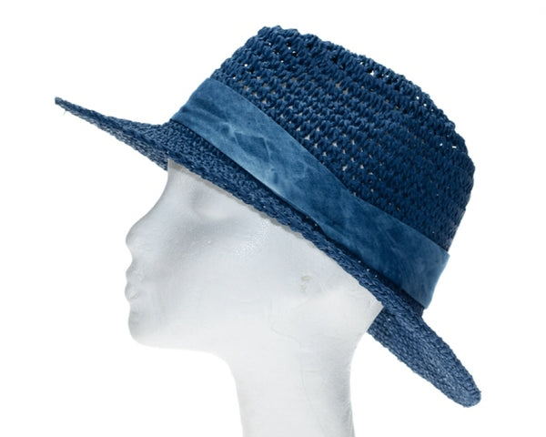 A560- CROCHET PANAMA HAT W/ CLOUD BAND