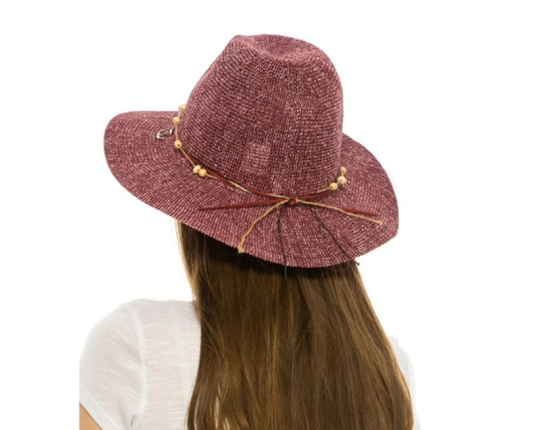 A565-PANAMA HAT W/ NAUTICAL CHARMS