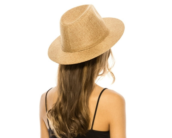 A575-LINEN PANAMA HAT W/ JUTE BAND