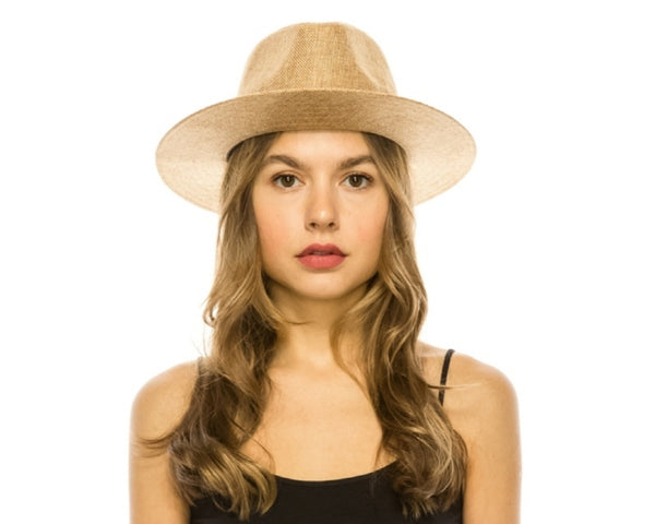 A575-LINEN PANAMA HAT W/ JUTE BAND