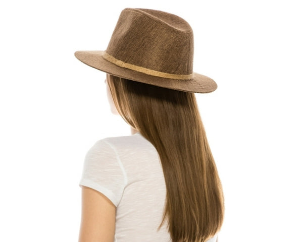 A575-LINEN PANAMA HAT W/ JUTE BAND